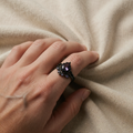 Ametist ring hvitt gull blank finish