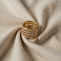 Antikk gull zirkonia hjerte vikle ring