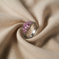 Glitrende lys rosa syntetisk zirkon-ring