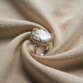 Måneskinn barokkperle halo-ring