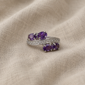 Lavendel kraft ring | hvitt gull blank overflate