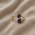 Noctira lilla hjerteting ring | gull