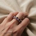 Orlina fiolett krest-ring | rosa gull