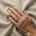 Rouge keiserinne halo-ring | hvitt gull