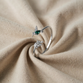 Justerbar kolibri-ring med krystall diamant
