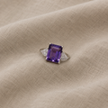 Trinity ametyst ring | hvitt gull