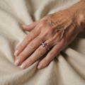 Rosa verve-ring hvitt gull blank