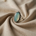 Vintageinspirert turkis statement-ring i sølv