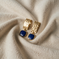Boho lapis lazuli firkantede dråpeøredobber