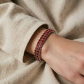 Sølvfarget ruby tennisarmbånd