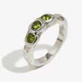 Vintage-skjerm gullfarget ring med edelsten
