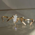 Ringsett med marquise-formede diamanter